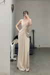 OUDE WAAG knitted slim dresses OW-23SS-DS06 meters gray